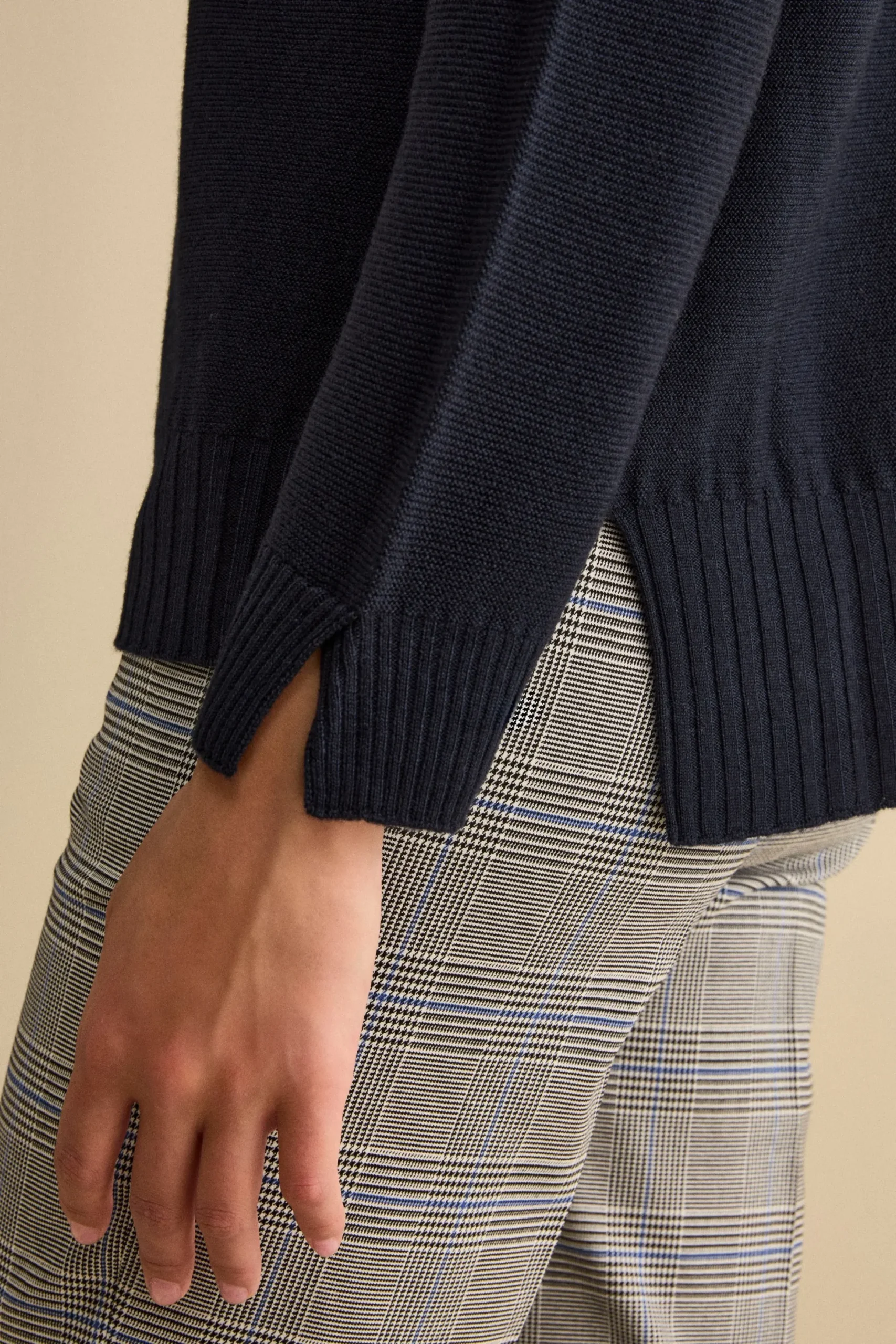 Maglia Over Scollo a V in Lana Merino - BLU