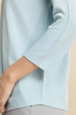 Maglia scollo a barchetta - AZZURRO