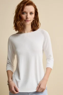 Maglia scollo a barchetta - BIANCO