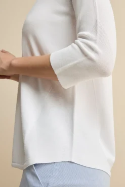 Maglia scollo a barchetta - BIANCO