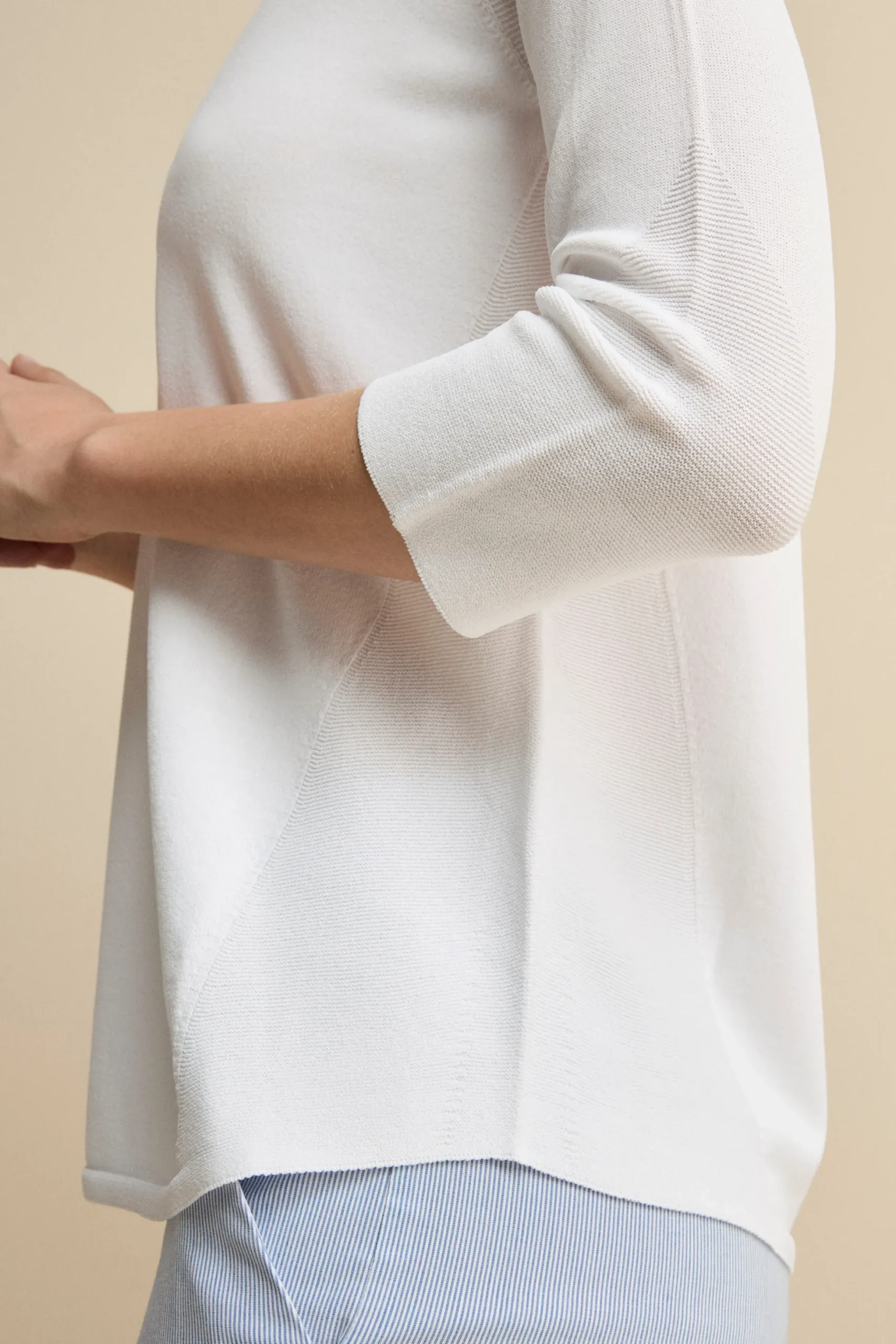 Maglia scollo a barchetta - BIANCO