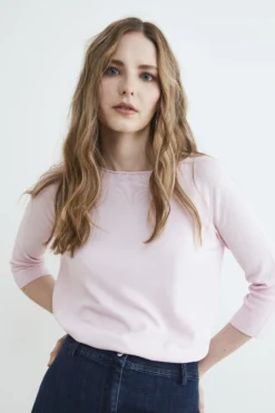 Maglia scollo a barchetta - ROSA