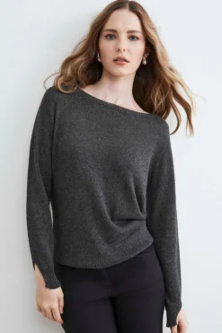 Maglia scollo barchetta - PIOMBO