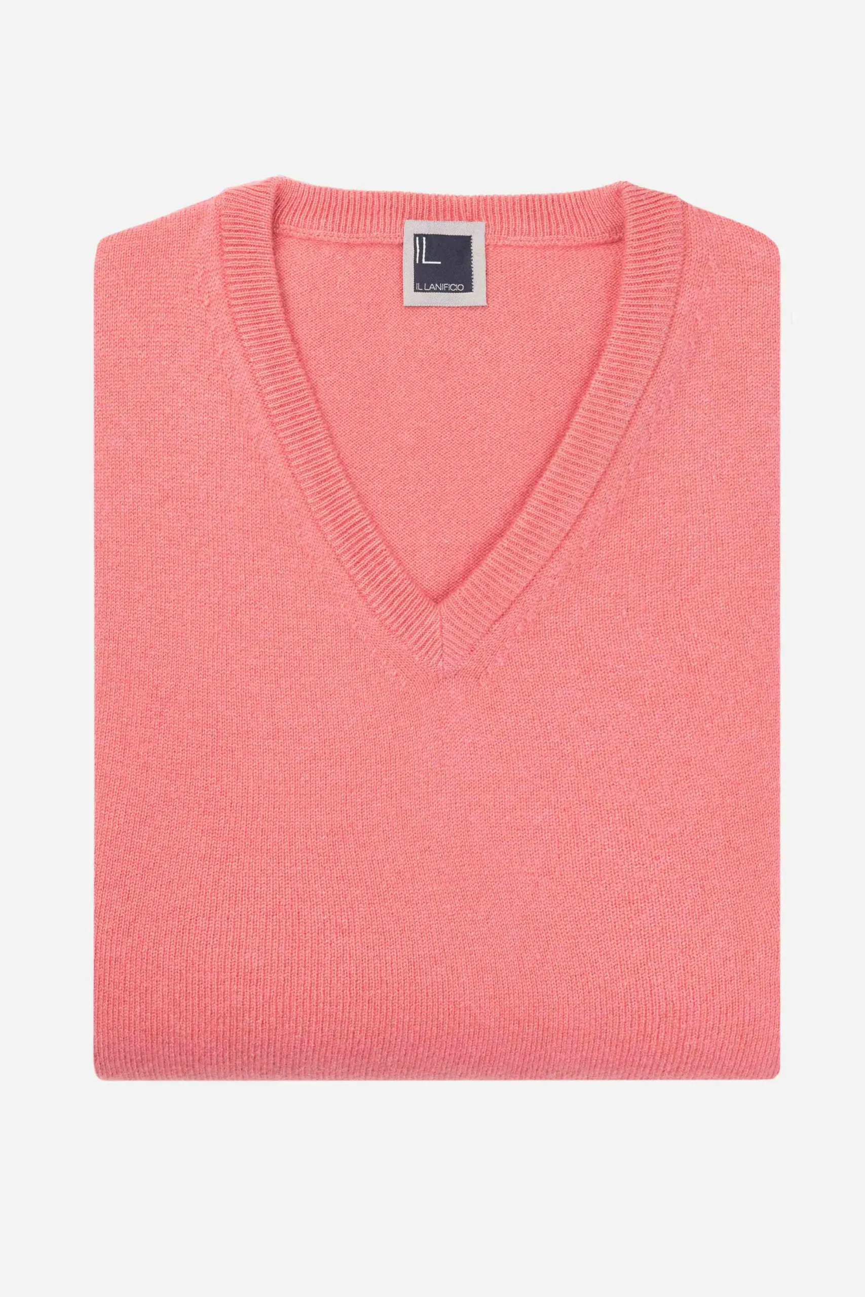 Maglia scollo V in cashmere - ROSA
