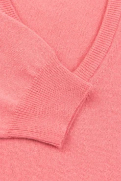 Maglia scollo V in cashmere - ROSA
