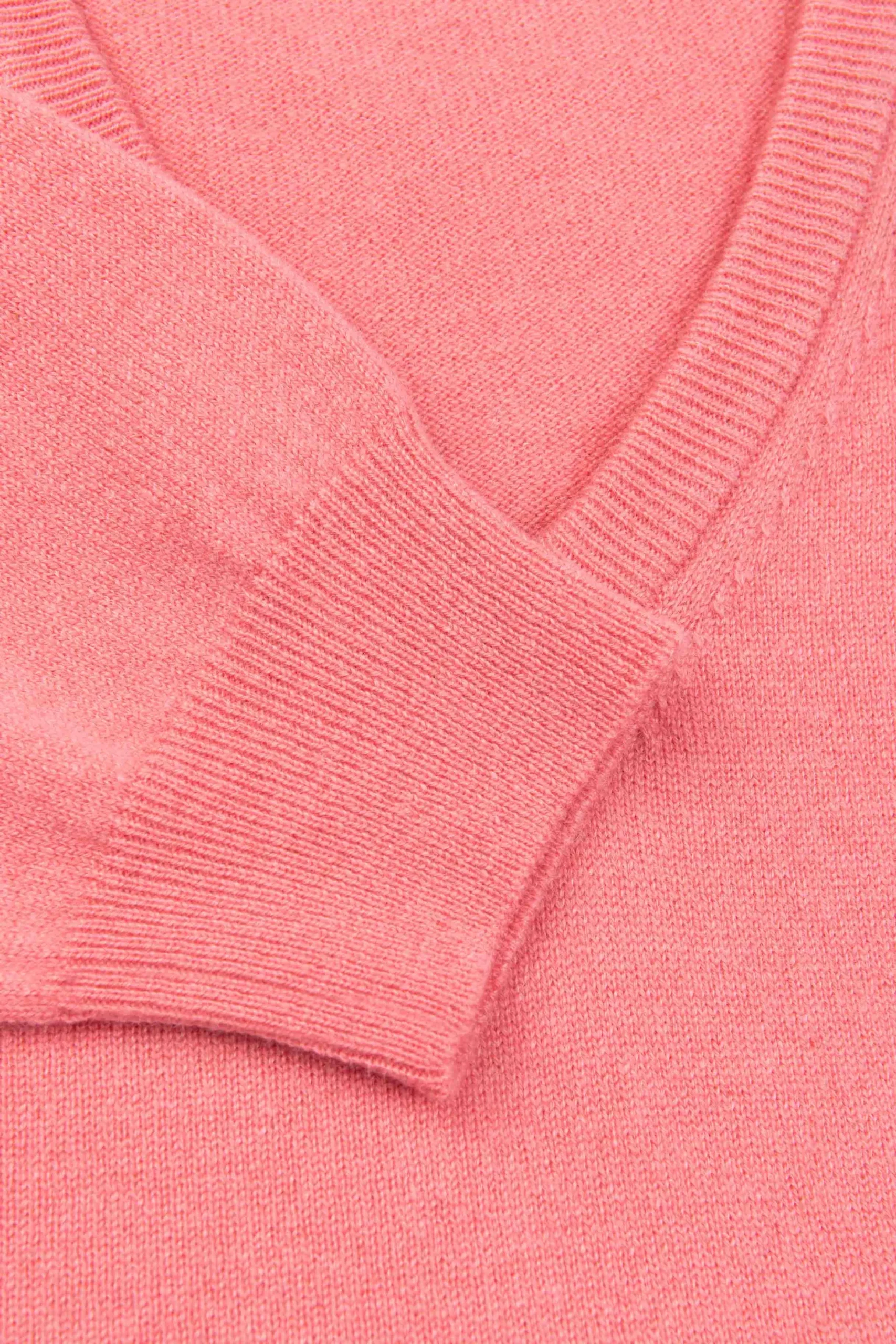 Maglia scollo V in cashmere - ROSA