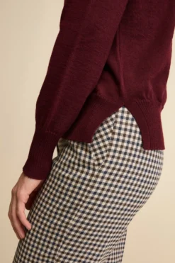 Maglia Serafino in Lana Merino - BORDEAUX