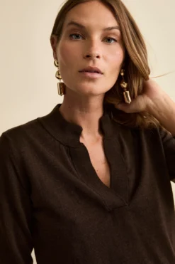 Maglia Serafino in Lana Merino - T.MORO