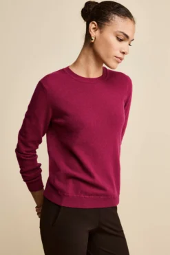 Maglioncino girocollo lana e cashmere - LAMPONE