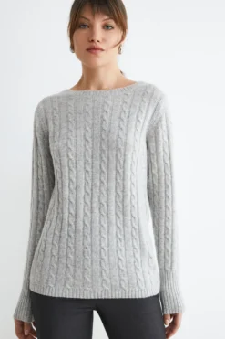 Maglione girocollo in cashmere - GRIGIO CHIARO