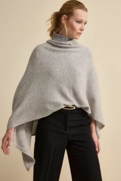 Mantella in cashmere da donna - GRIGIO CHIARO