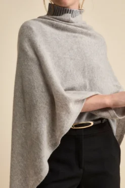 Mantella in cashmere da donna - GRIGIO CHIARO