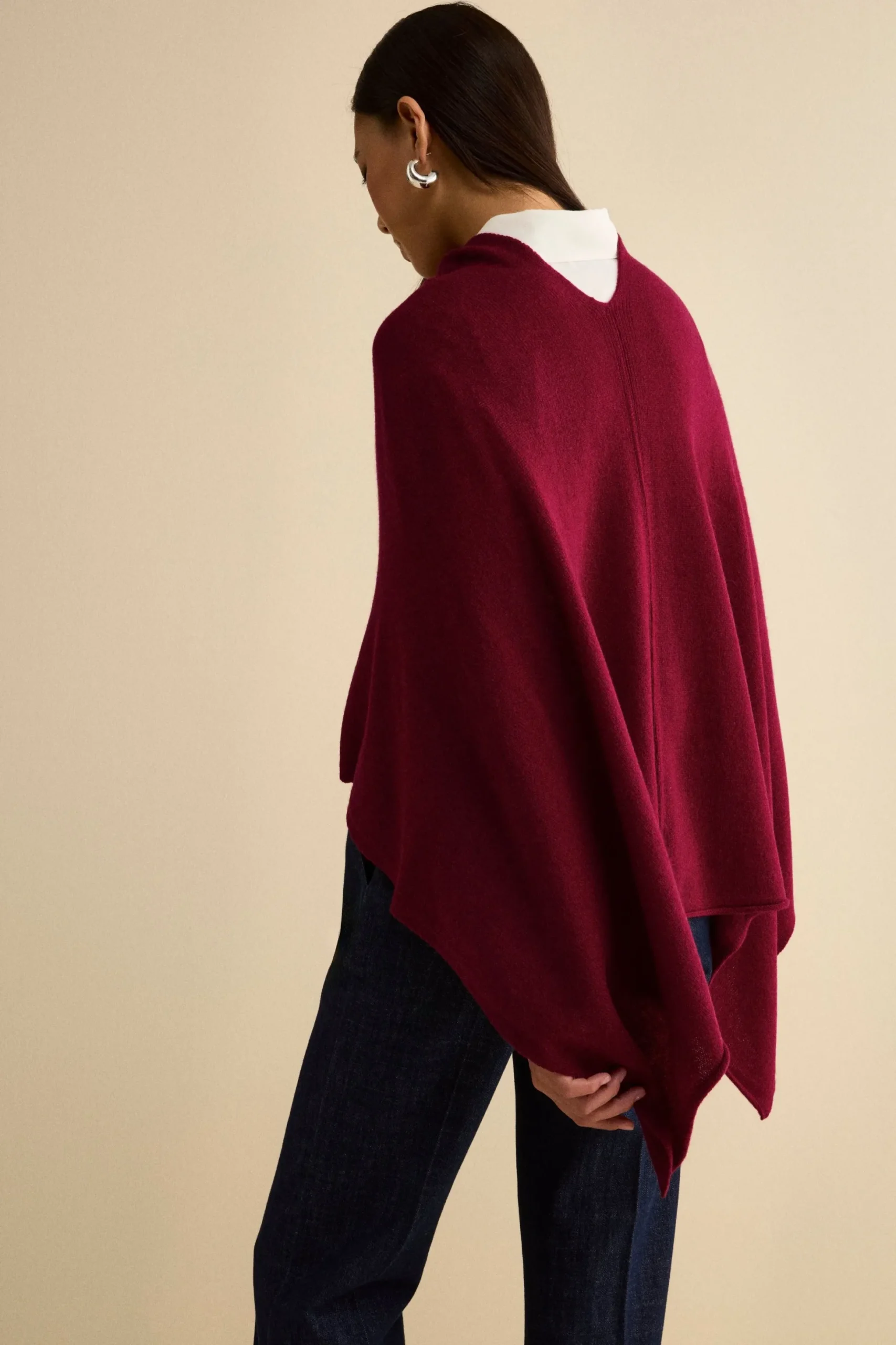 Mantella in cashmere da donna - BORDEAUX