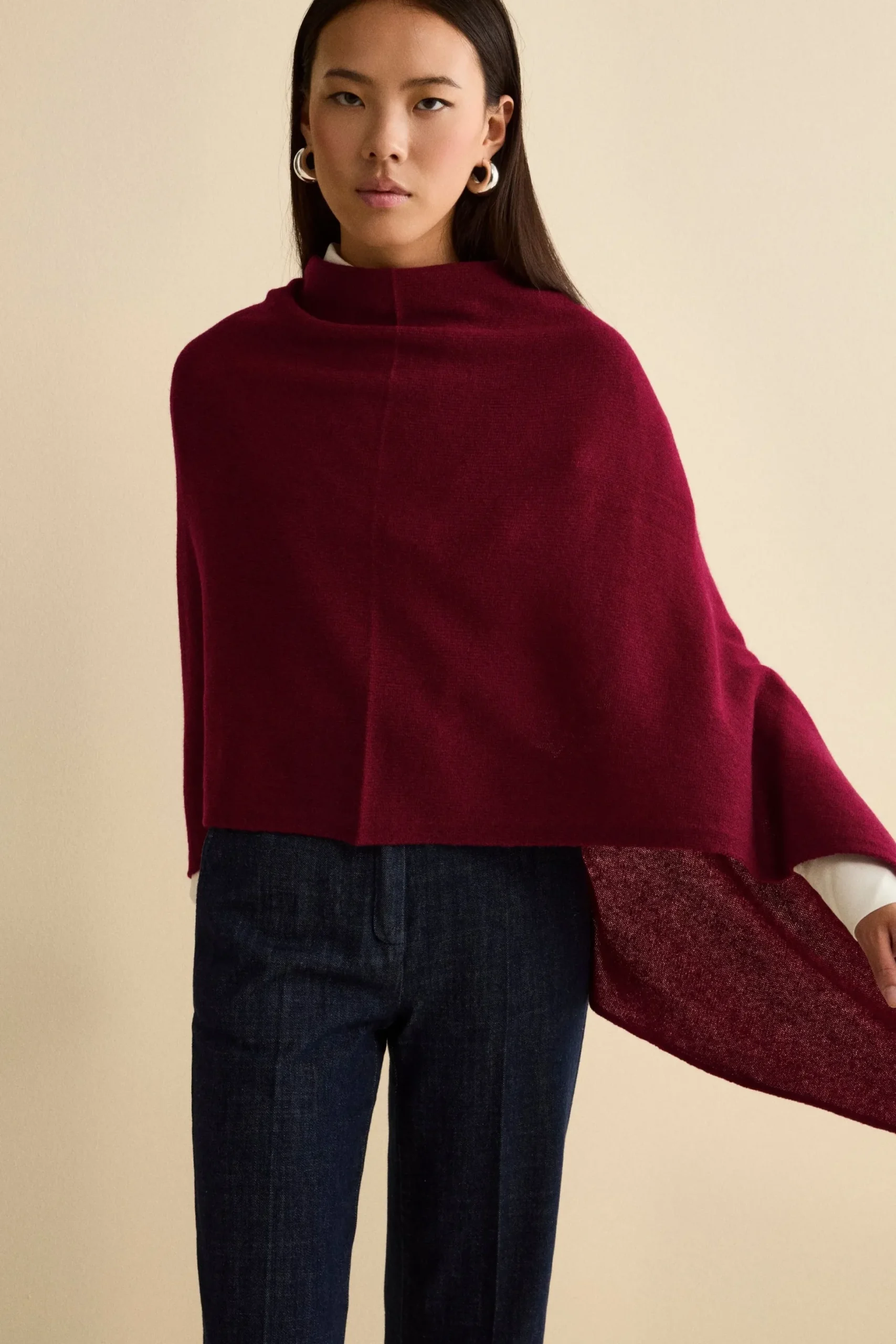 Mantella in cashmere da donna - BORDEAUX