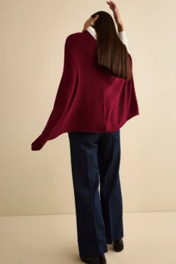 Mantella in cashmere da donna - BORDEAUX
