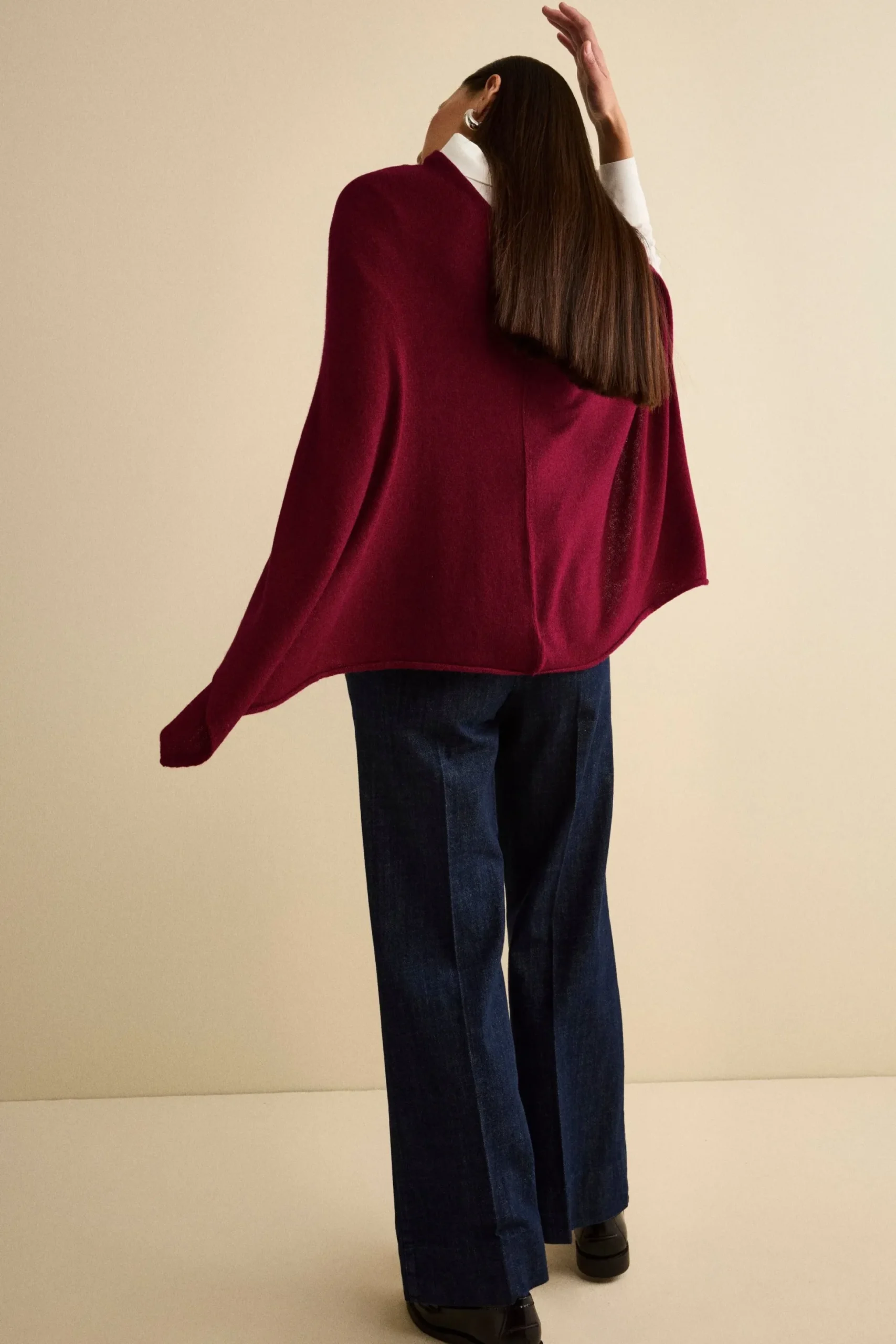 Mantella in cashmere da donna - BORDEAUX