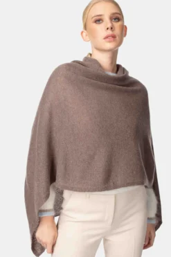 Mantella in cashmere da donna - LEGNO