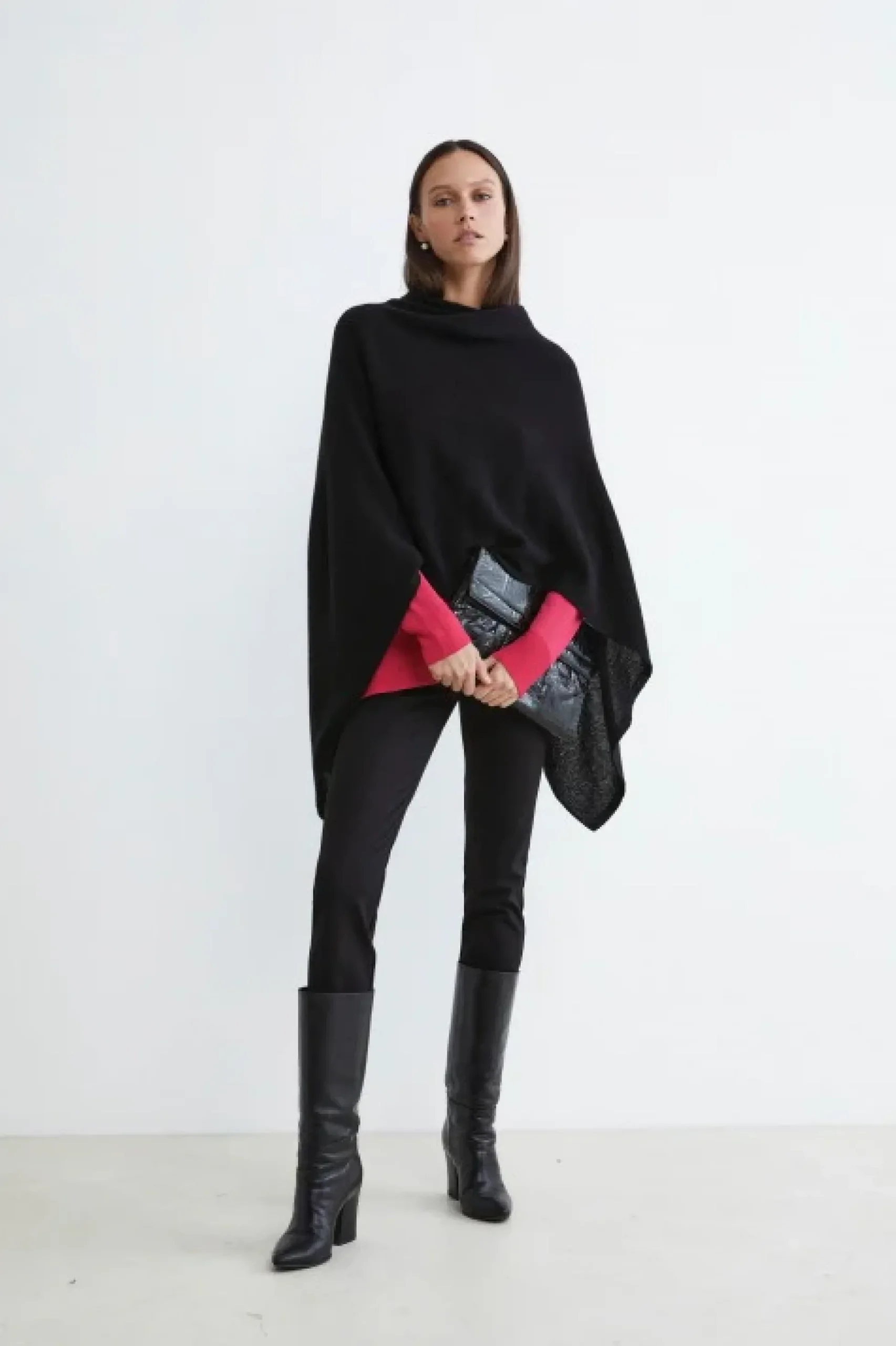 Mantella in cashmere da donna - NERO