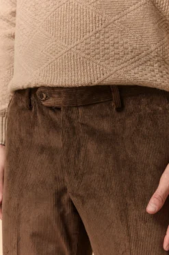 Pantalone a Coste in Velluto - CASTAGNA