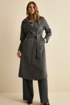 Pantalone a palazzo con piega - GRIGIO