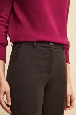 Pantalone a Sigaretta con Pieghe e Risvolto - T.MORO