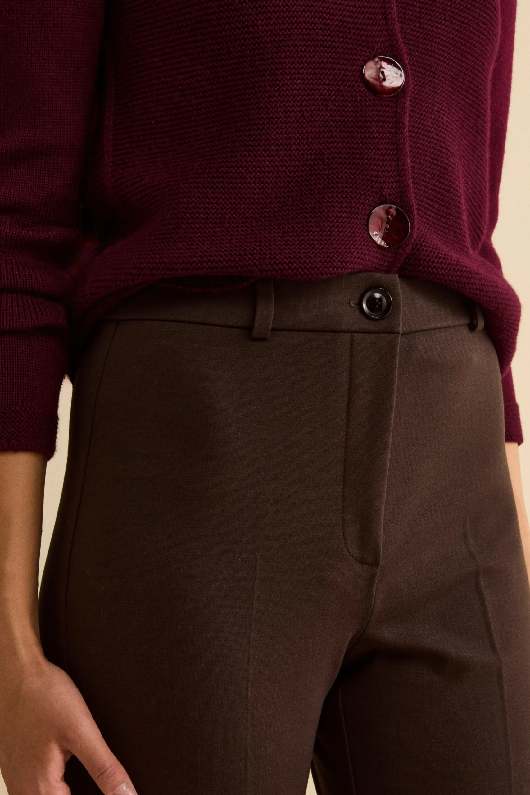 Pantalone a sigaretta - MARRONE