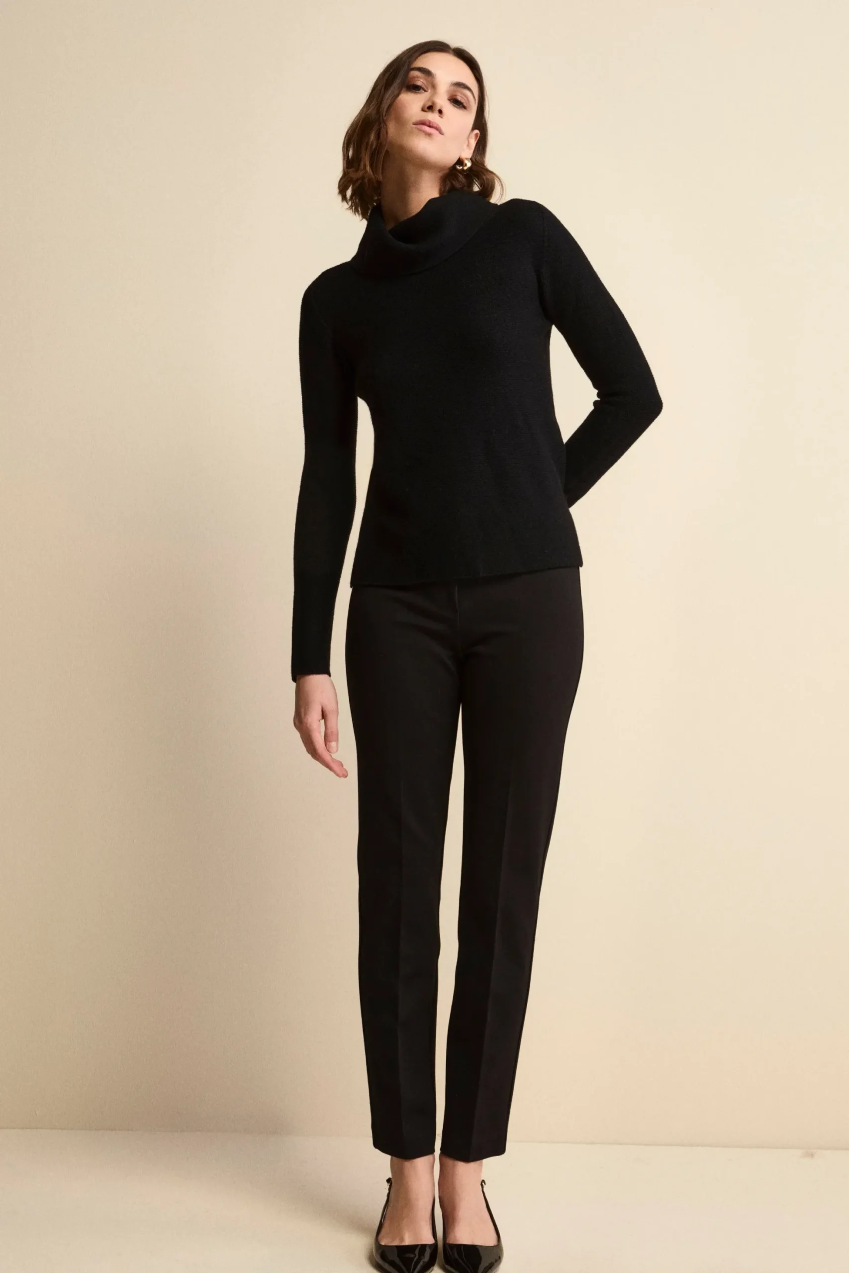 Pantalone a sigaretta - NERO