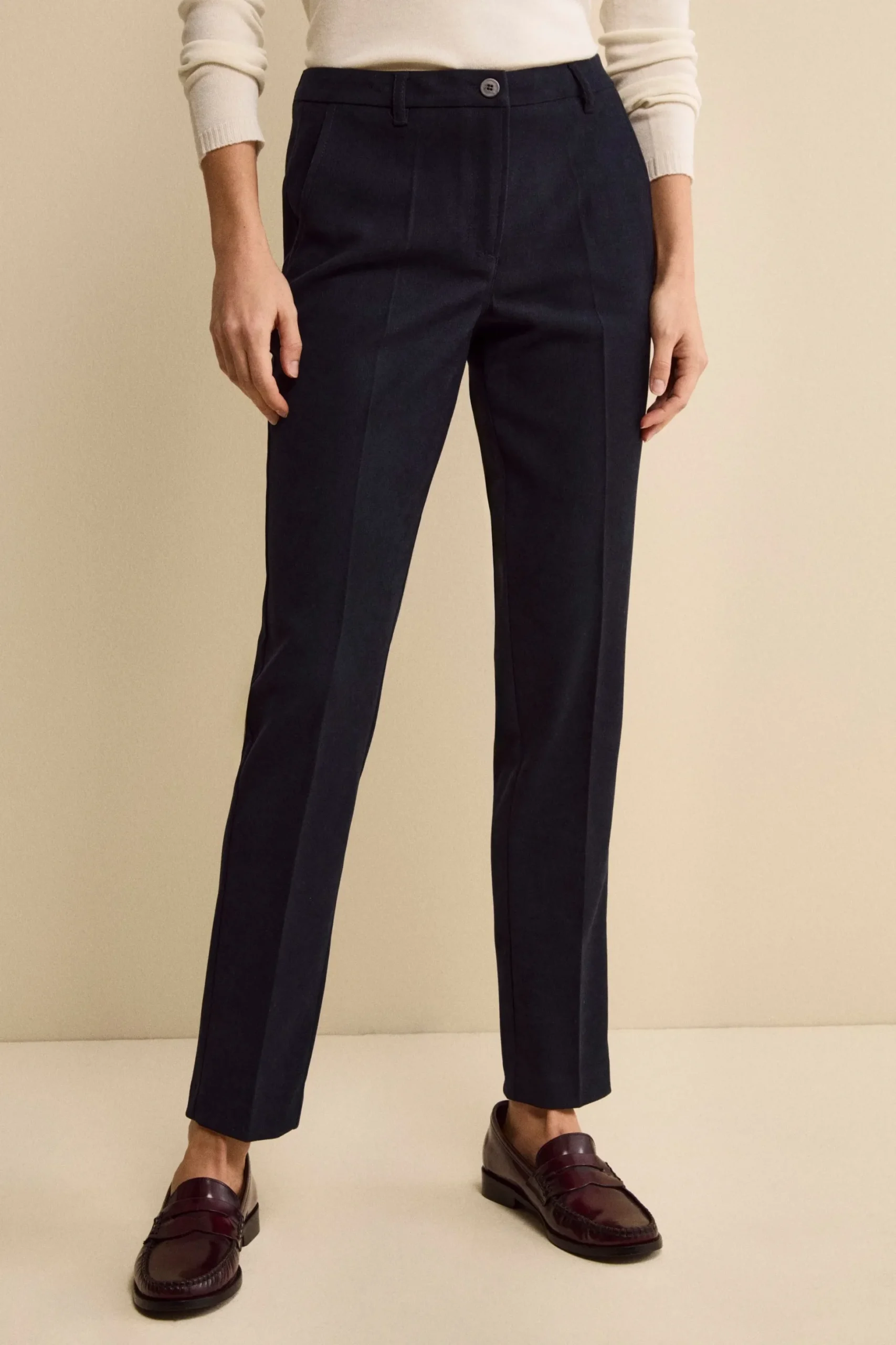 Pantalone a Sigaretta Regular Fit in Velluto - BLU