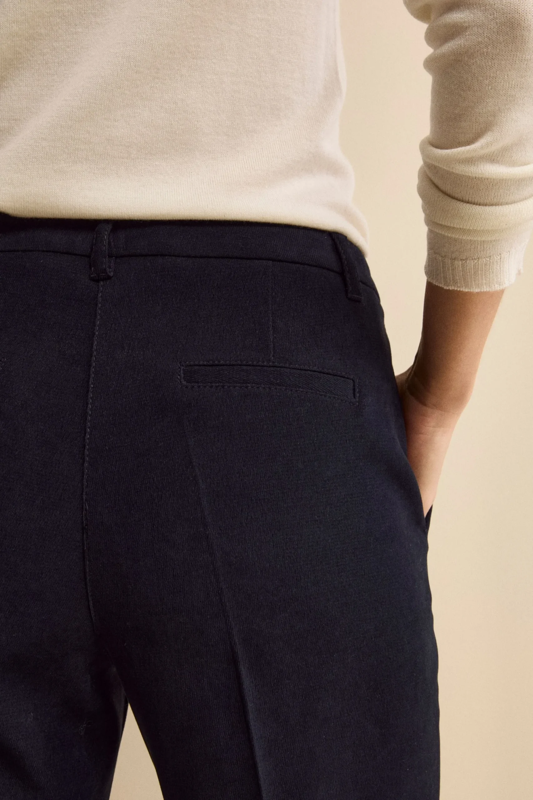Pantalone a Sigaretta Regular Fit in Velluto - BLU