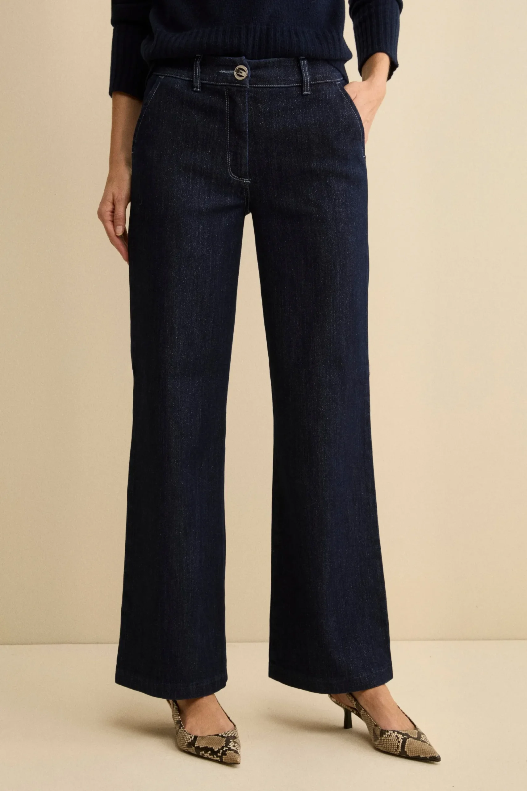 Pantalone a Zampa con Glitter - JEANS