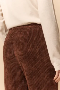 Pantalone a Zampa in Velluto - CANNELLA