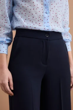 Pantalone Cady a Palazzo con Piega - BLU
