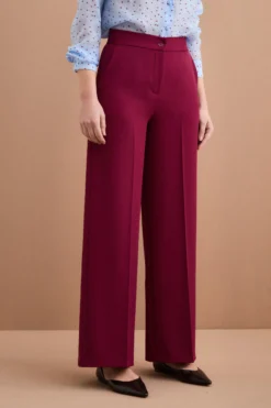 Pantalone Cady a Palazzo con Piega - BORDEAUX