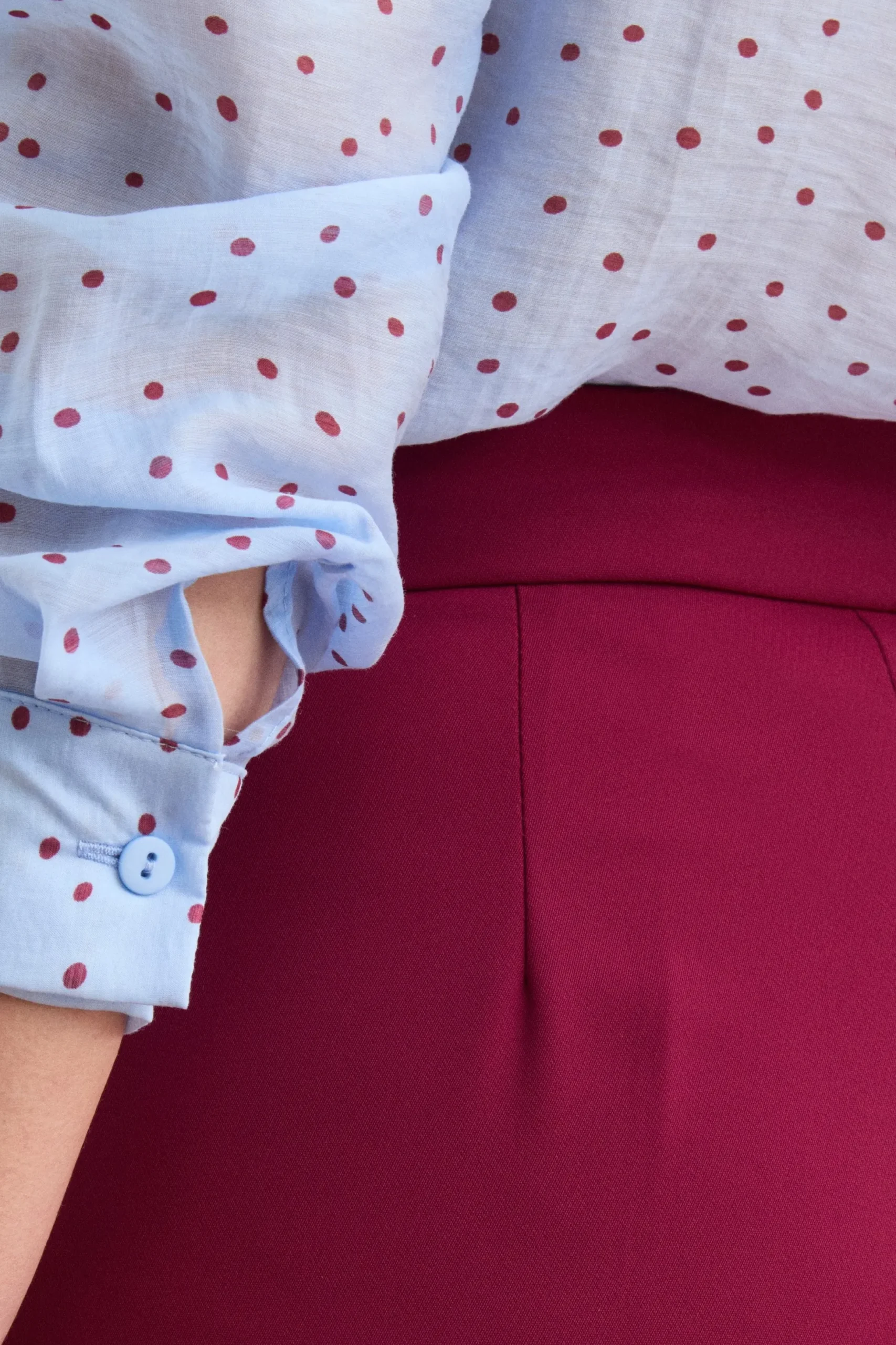 Pantalone Cady a Palazzo con Piega - BORDEAUX