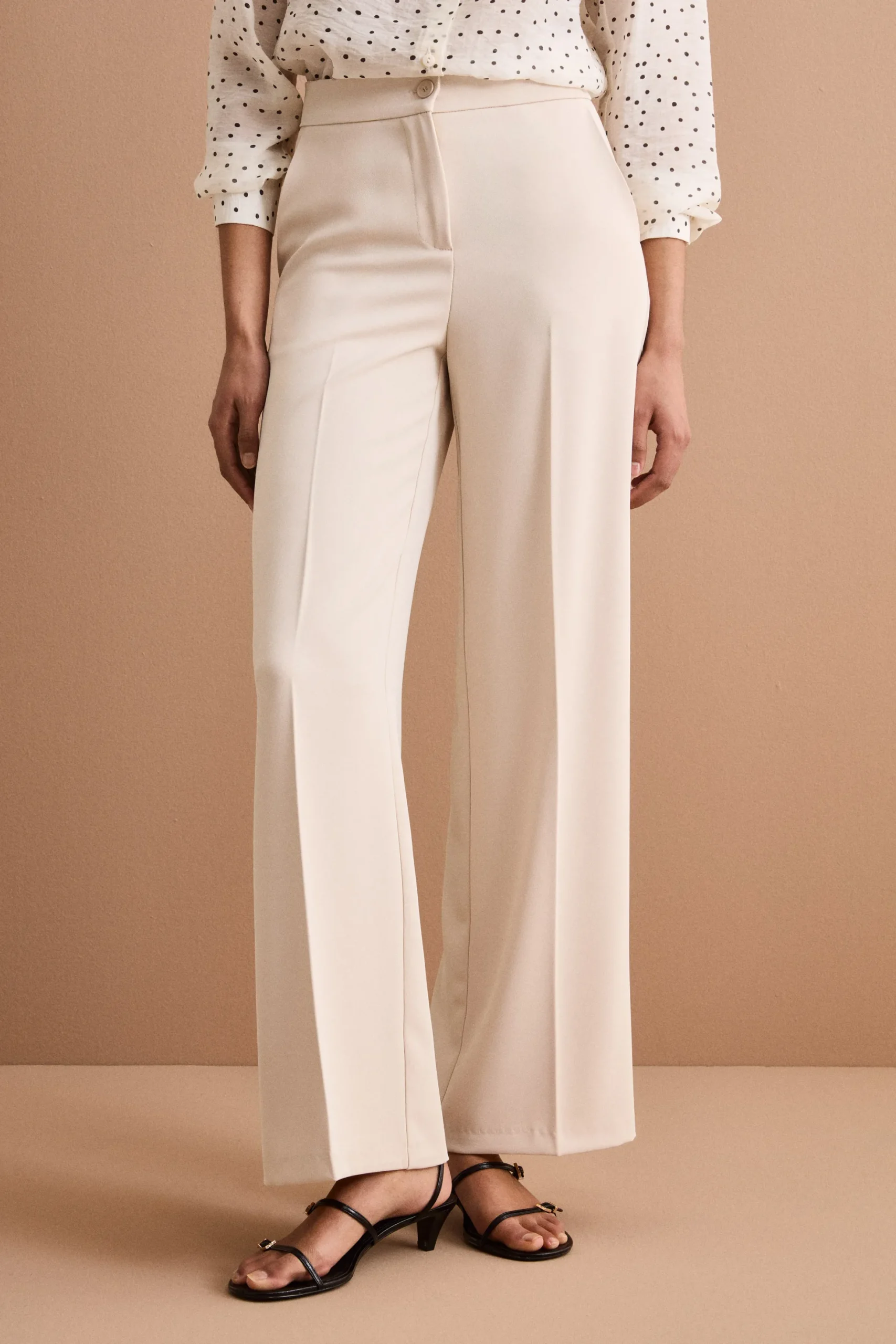 Pantalone Cady a Palazzo con Piega - SABBIA