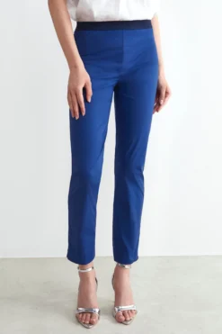 Pantalone capri con elastico - BLU APERTO