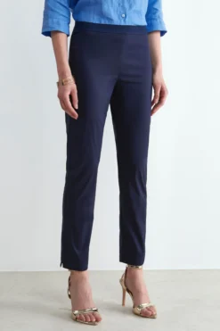Pantalone capri con elastico - BLU