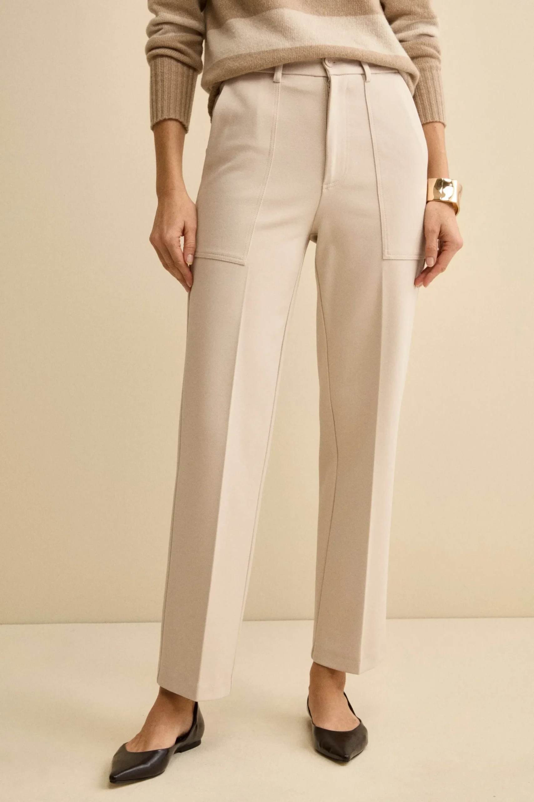 Pantalone Cargo Elegante Straight Fit - SABBIA