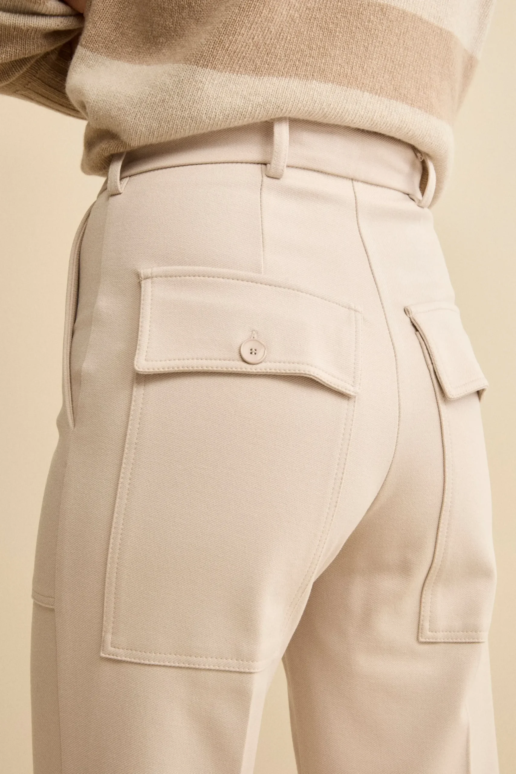 Pantalone Cargo Elegante Straight Fit - SABBIA