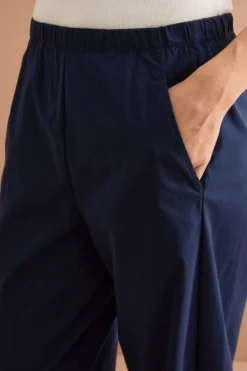 Pantalone Carrot con Vita Elasticizzata - BLU
