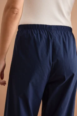 Pantalone Carrot con Vita Elasticizzata - BLU
