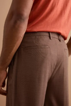 Pantalone Carrot Wide Leg in Misto Lana - MARRONE