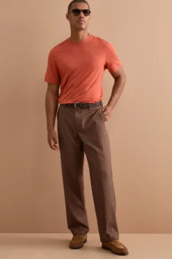 Pantalone Carrot Wide Leg in Misto Lana - MARRONE