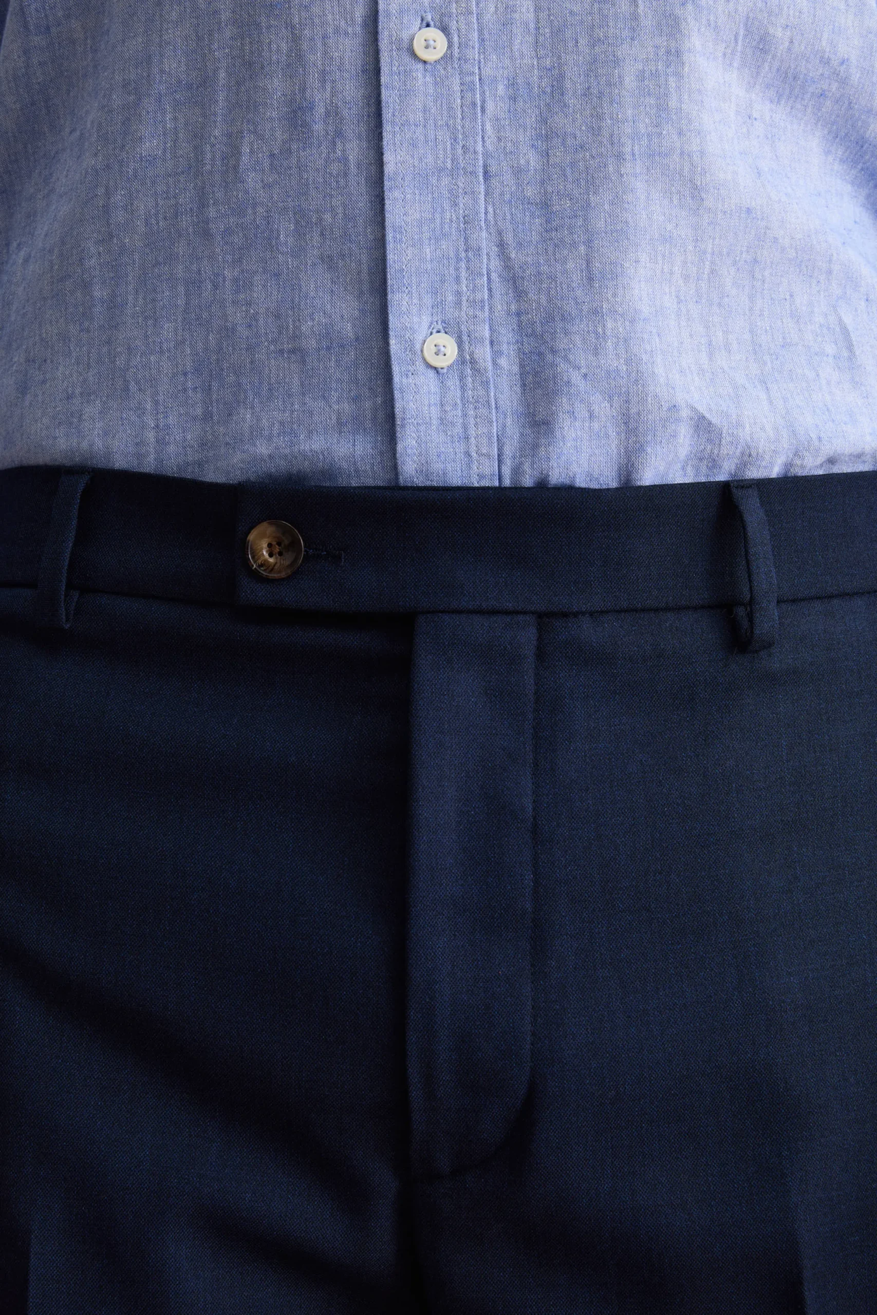 Pantalone Carrot Wide Leg in Misto Lana - BLU