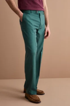 Pantalone Carrot Wide Leg in Misto Lana - VERDE