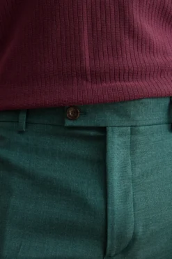 Pantalone Carrot Wide Leg in Misto Lana - VERDE