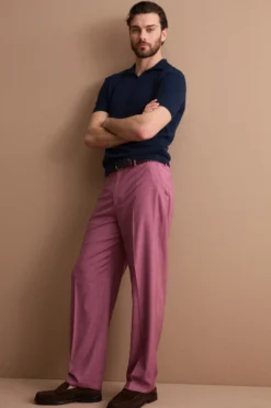 Pantalone Carrot Wide Leg in Misto Lana - BORDEAUX