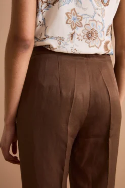 Pantalone Cerimonia a Sigaretta in Raso - CIOCCOLATO