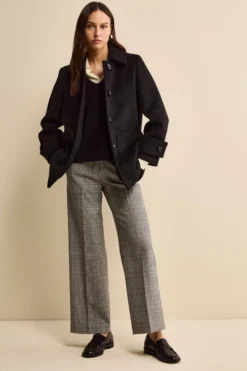 Pantalone Check a Palazzo in Misto Lana - GALLES GRIGIO