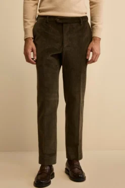 Pantalone Chino in Velluto Comfort Fit - VERDE